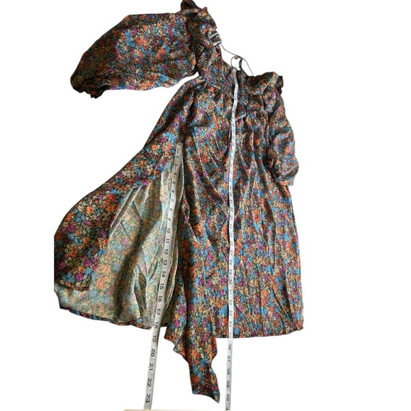 NWT For Love & Lemons Brittany Floral Print Long Sleeve Midi Dress - Picture 8 of 10